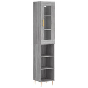 Credenza | Madia | Buffet da pranzo | Armadio da pranzo Grigio Sonoma 34,5x34x180 cm in Legno Multistrato