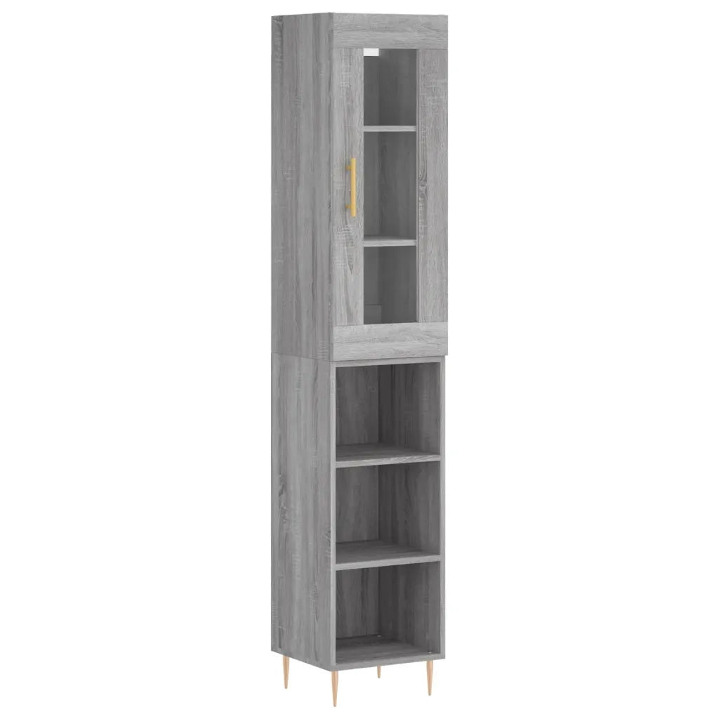 Credenza | Madia | Buffet da pranzo | Armadio da pranzo Grigio Sonoma 34,5x34x180 cm in Legno Multistrato