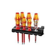 Wera 05006147001 Serie 100 VDE Kit di Giraviti Isolati 7 Pezzi con Tester di Fase e Supporto colore Nero