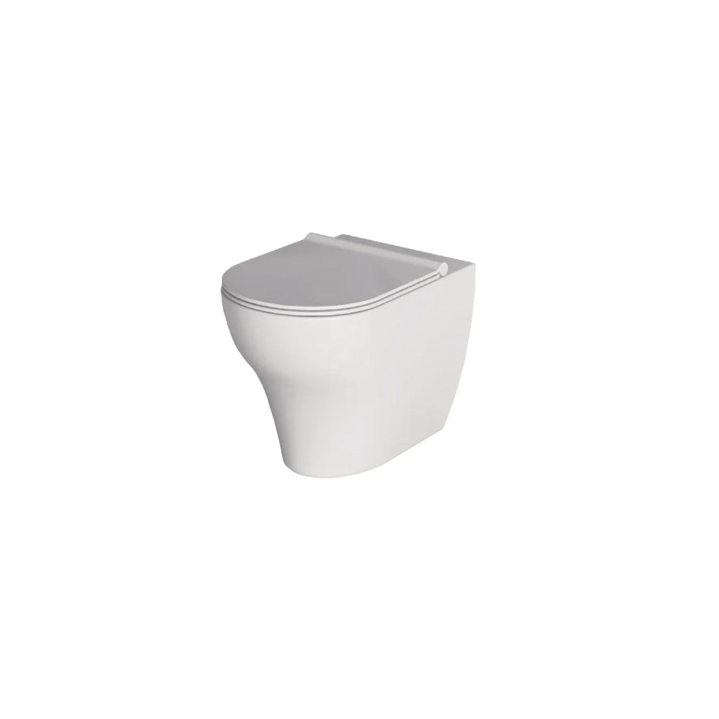 Coppia Di Sanitari Alice Ceramica Da Terra Filo Muro Senza Brida Bianco Opaco "Unica"