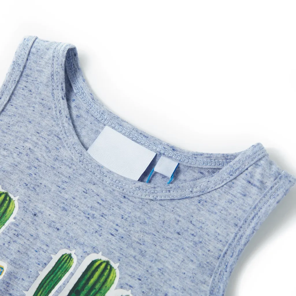 Canotta da Bambino Blu Mélange 128 12497