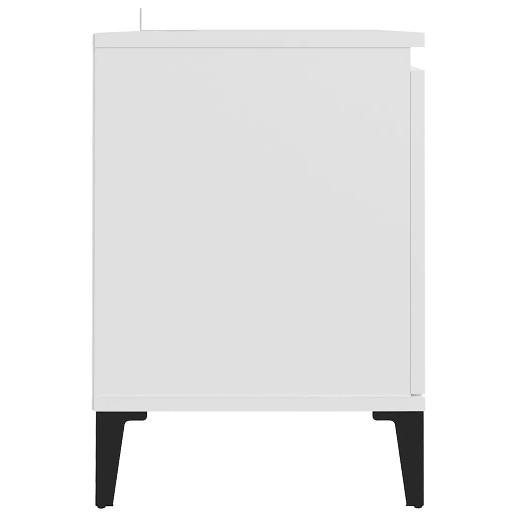 Mobile TV con Gambe in Metallo Bianco 103,5x30x50 cm 805968