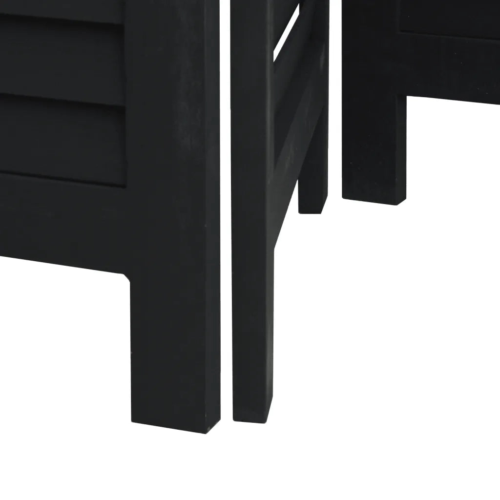 Divisorio Ambienti | Divider per stanze | Paravento 5 Pannelli Nero Legno Massello di Paulownia