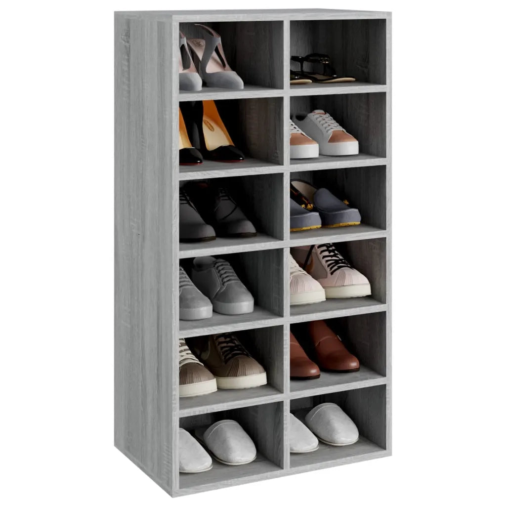 Scarpiera-Scaffale per scarpe Grigio Sonoma 54x34x100,5 cm in Legno Multistrato