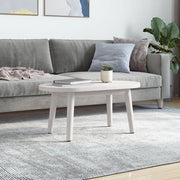 Piano Tavolo Bianco 80x40x2,5cm in Legno Massello di Pino Ovale 824351