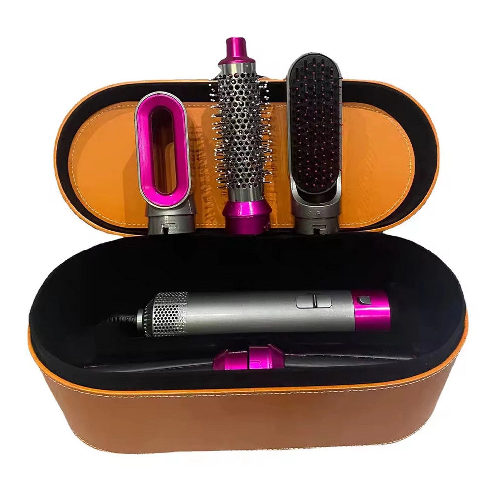 Trade Shop - Asciugacapelli 5 In 1 Set Spazzole Capelli Pettine Ad Aria Calda Arricciacapelli -