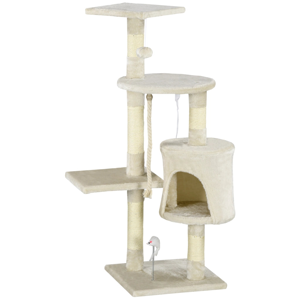 Tiragraffi per Gatti con Cassetta ¨C zephmum ¨C Beige 40x40x116 cm