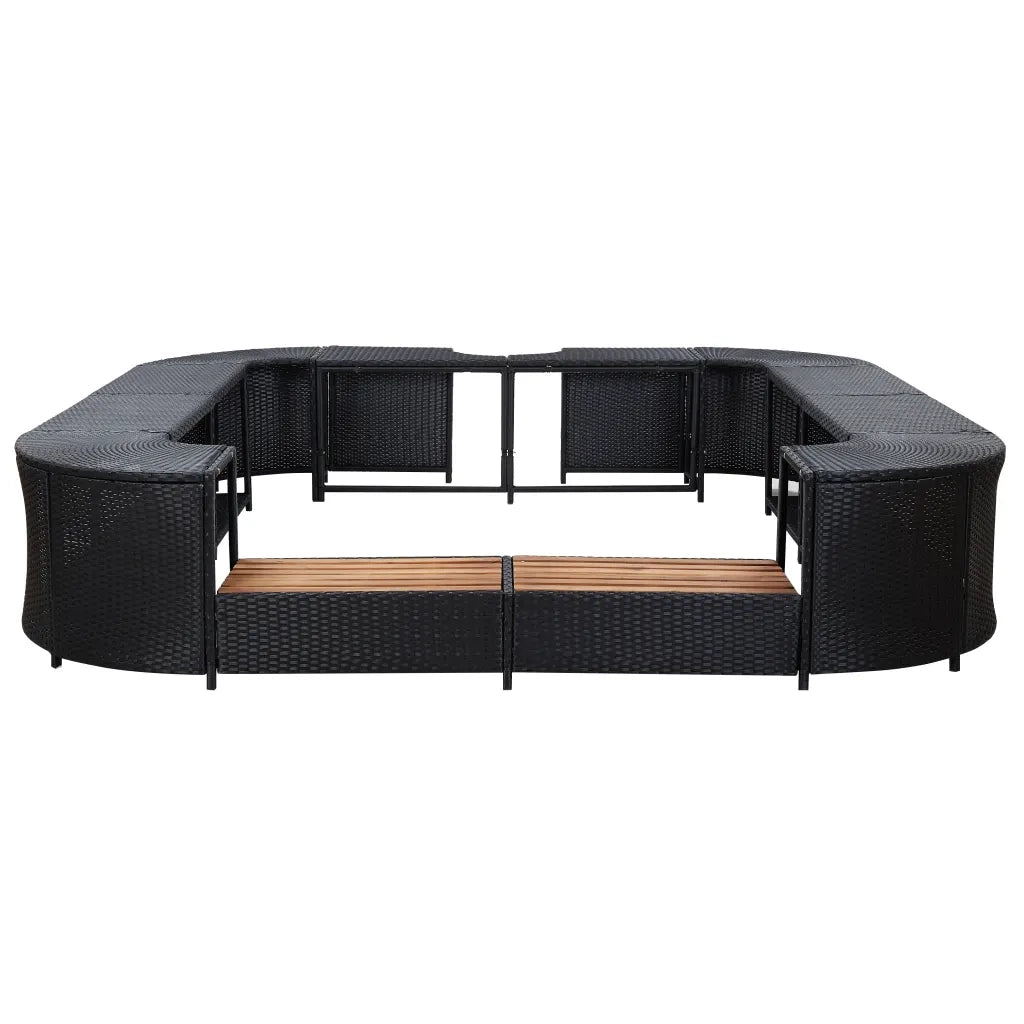 Bordo per Vasca da Spa Quadrato Nero 268x268x55 cm Polyrattan 46073