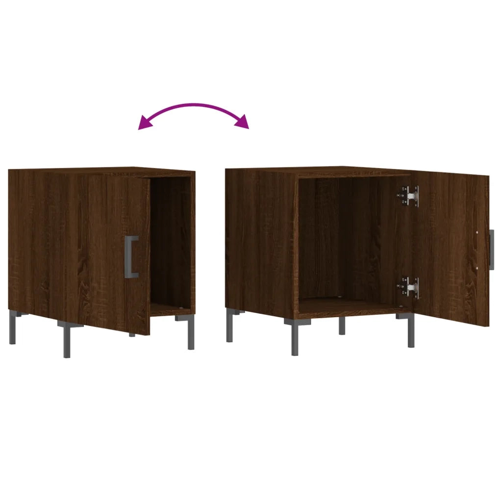 Set di 2 Comodini | Armadio da Notte | Mobiletto da notte Rovere Marrone 40x40x50 cm in Legno Multistrato