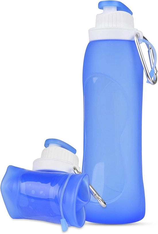 Fiaschetta Soft 500 ml - Fiaschetta riutilizzabile con anello di chiusura - Fiaschetta - Fiaschetta da bere - Senza BPA - Silicone - Chiusura ermetica - Per kit di idratazione per bicicletta, maratona, camminata, arrampicata - Blu