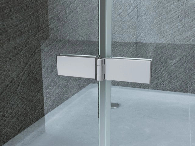 Porta doccia a libro ingresso centrale cristallo 8mm trasparente h.195 SEA BIS 160 cm,Flacone anticalcare escluso