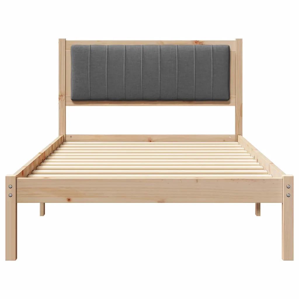 Letto singolo | Letto per adulti | Letto con Testiera Rivestita Grigio scuro 100 x 200 cm