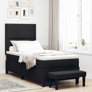 Letto a molle con materasso Nero 100 x 200 cm Tessuto