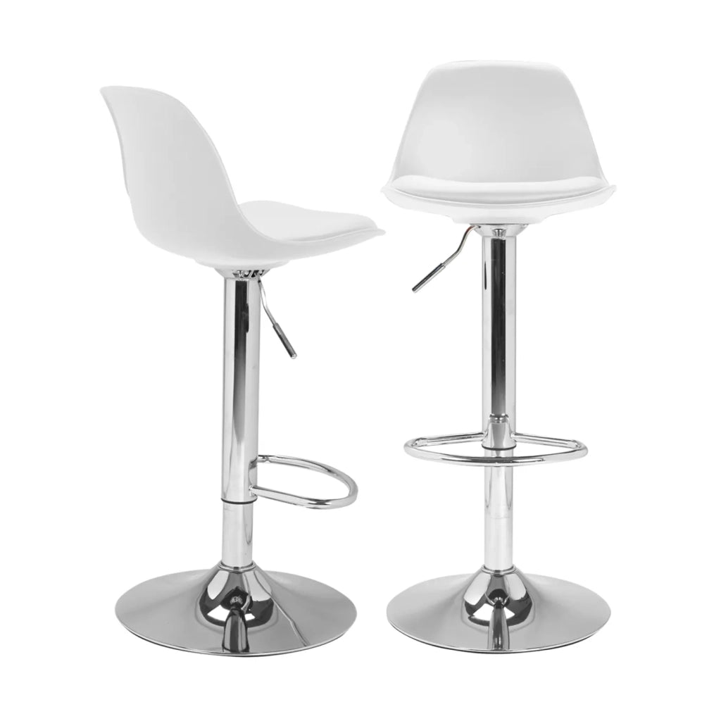 IDMarket - Set di 2 sgabelli da bar design bianchi KARL