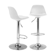 IDMarket - Set di 2 sgabelli da bar design bianchi KARL