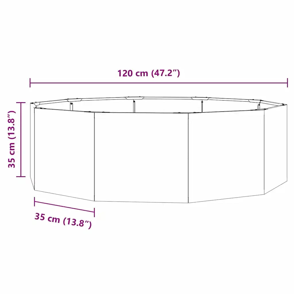Fioriera | Cassetta per fiori | Vaso Verde oliva 120 x 120 x 35 cm Acciaio