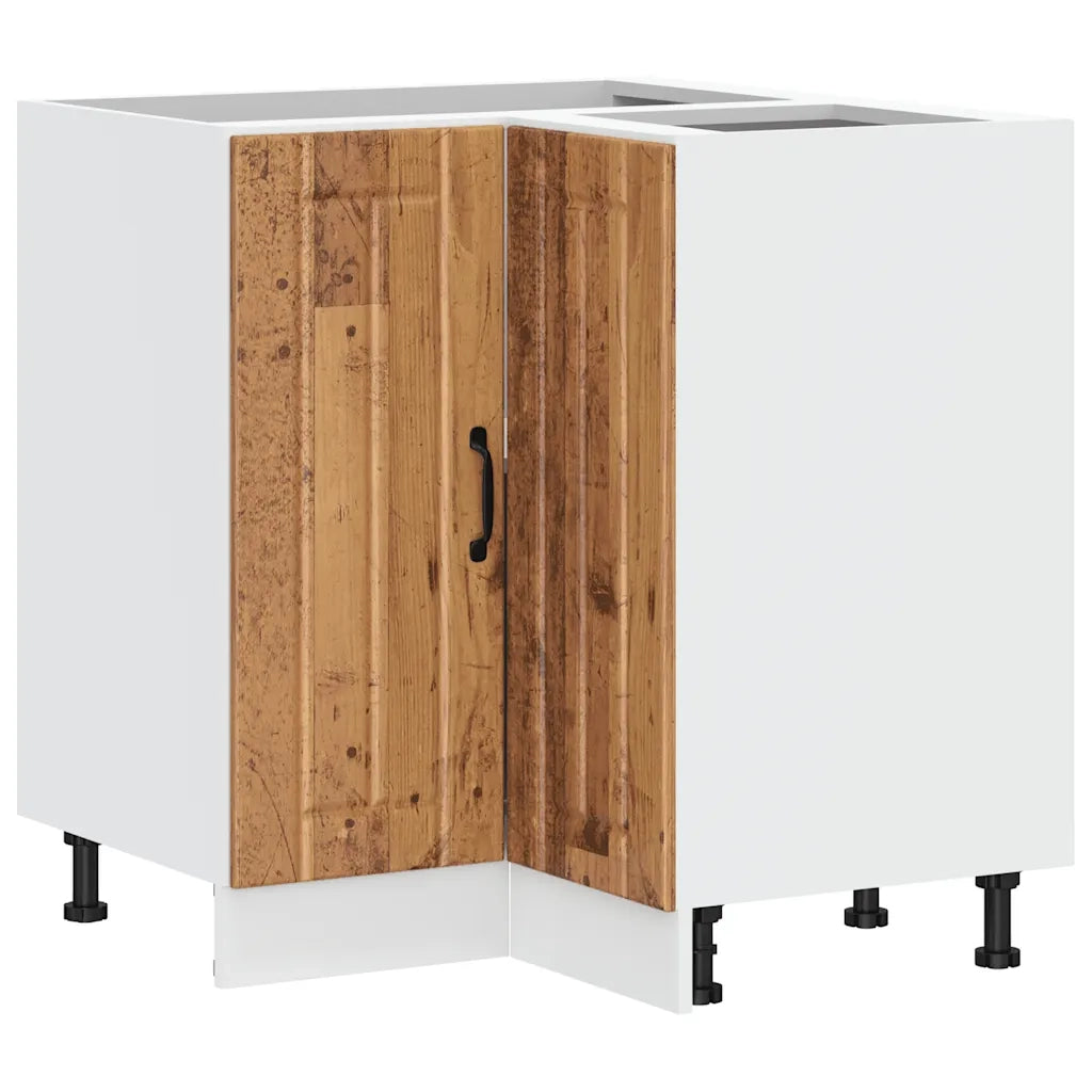 Mobile Base ad Angolo Cucina-Base ad Angolo Cucina Lucca Legno Antico in Truciolato