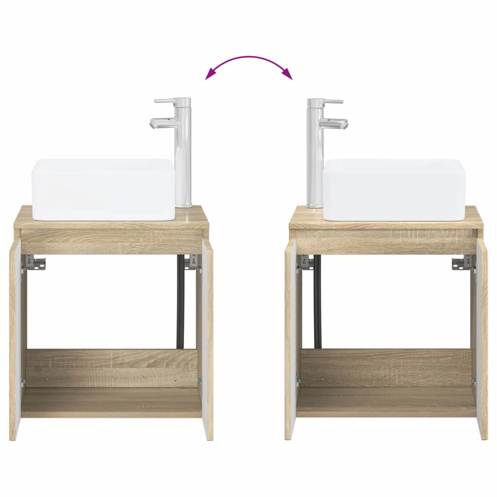 Set di mobili per il bagno 2 pz Rovere Sonoma 3406125