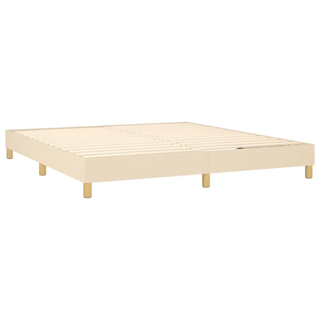 Letto a Molle con Materasso e LED Crema 180x200 cm in Tessuto 3133818
