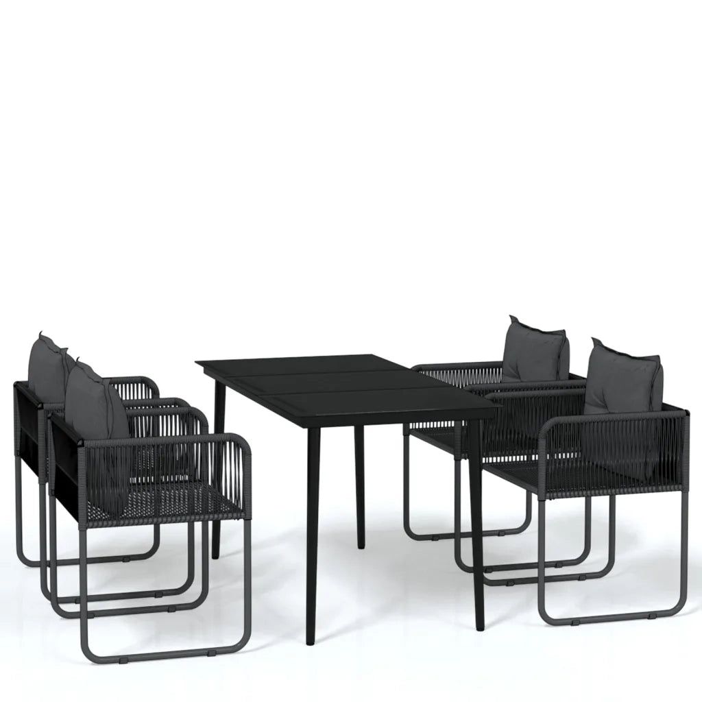 Set da Pranzo da Giardino 5 pz Nero 3099085