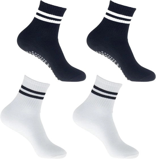 Calze antiscivolo per donne misura 35-38, 4 paia, antislip e grip, multicolore