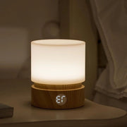 Lampada da Notte con Luce Calda - Lampada LED Ricaricabile a Grano di Legno - Funzione di Ritardo per il Sonno - Regolazione di Brillanza - Operata a Batterie Senza Cavo - Lampade da Notte .