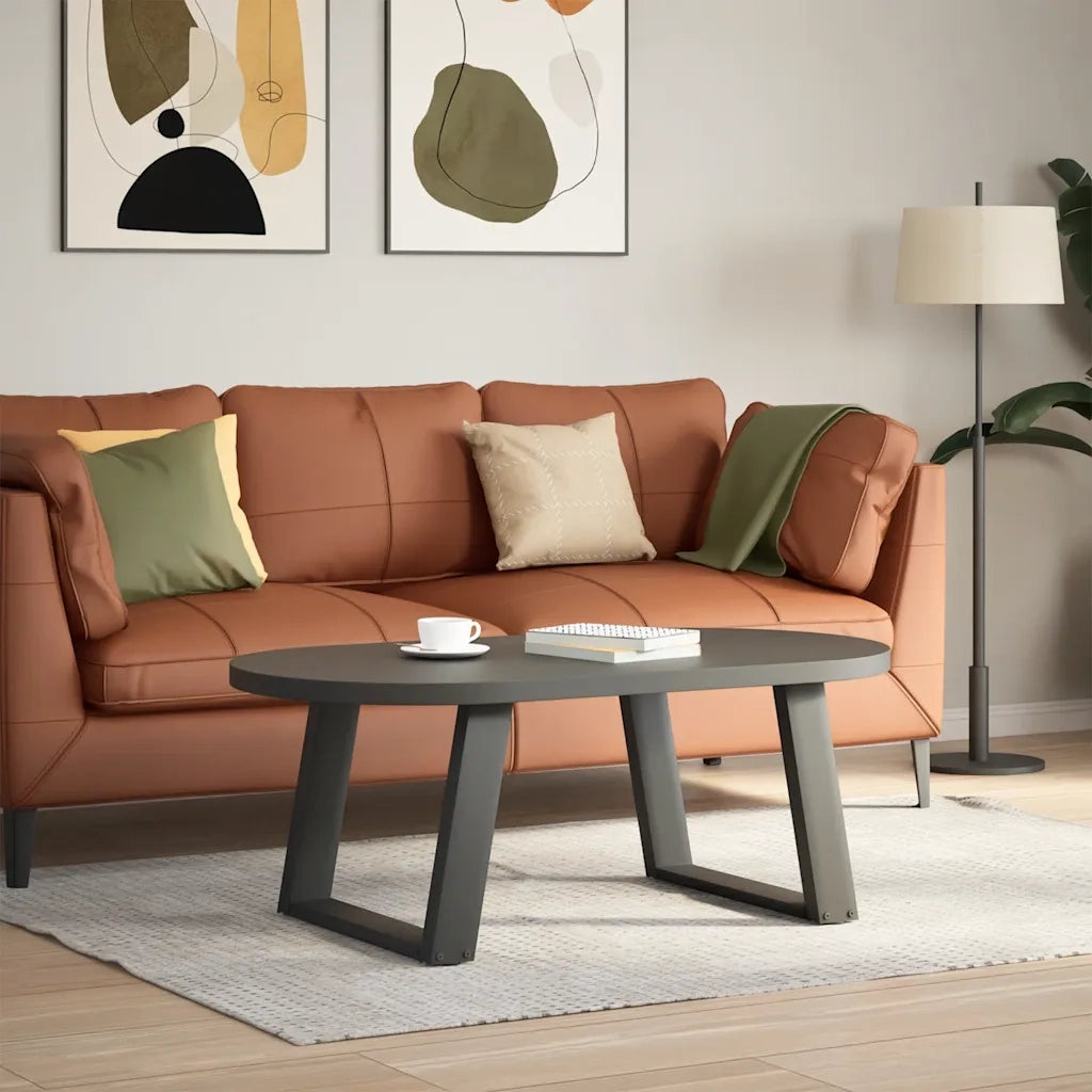 Gambe per Tavolino da Caff¨¨ a Forma di U 2 pz | Piede del tavolo Antracite 70x(42-43) cm Acciaio