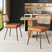 Sedia da pranzo in similpelle (2 pezzi) Poltrona lounge in rattan Sedia da toeletta Sedia ergonomica Sedia di lusso leggera Sedia retr¨°