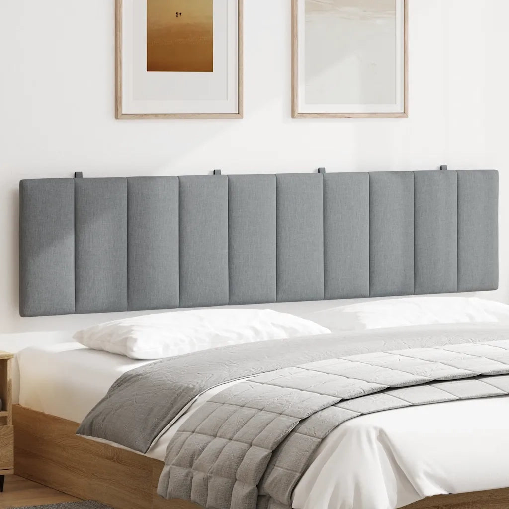 Cuscino Testiera-Cuscino per Testiera Hanko Grigio Chiaro 200 cm in Tessuto