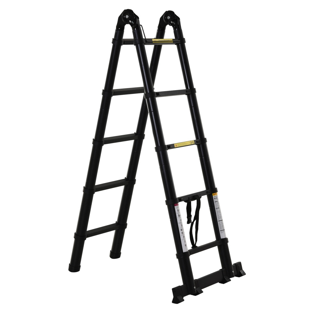 Scala Telescopica Pieghevole ¨C Xylo ¨C Multifunzione 3 Posizioni 10 Gradini 320x67x7 cm Nero
