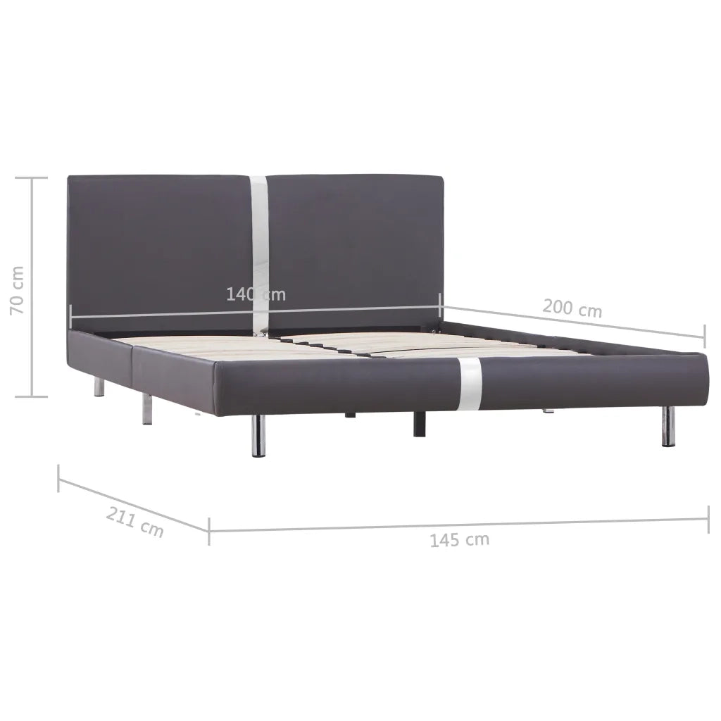 Giroletto senza Materasso-Struttura Letto Grigio Similpelle 140x200 cm