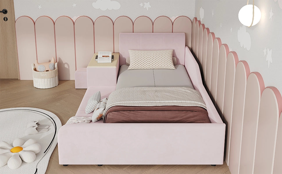 letto imbottito velluto rosa 90x200 cm