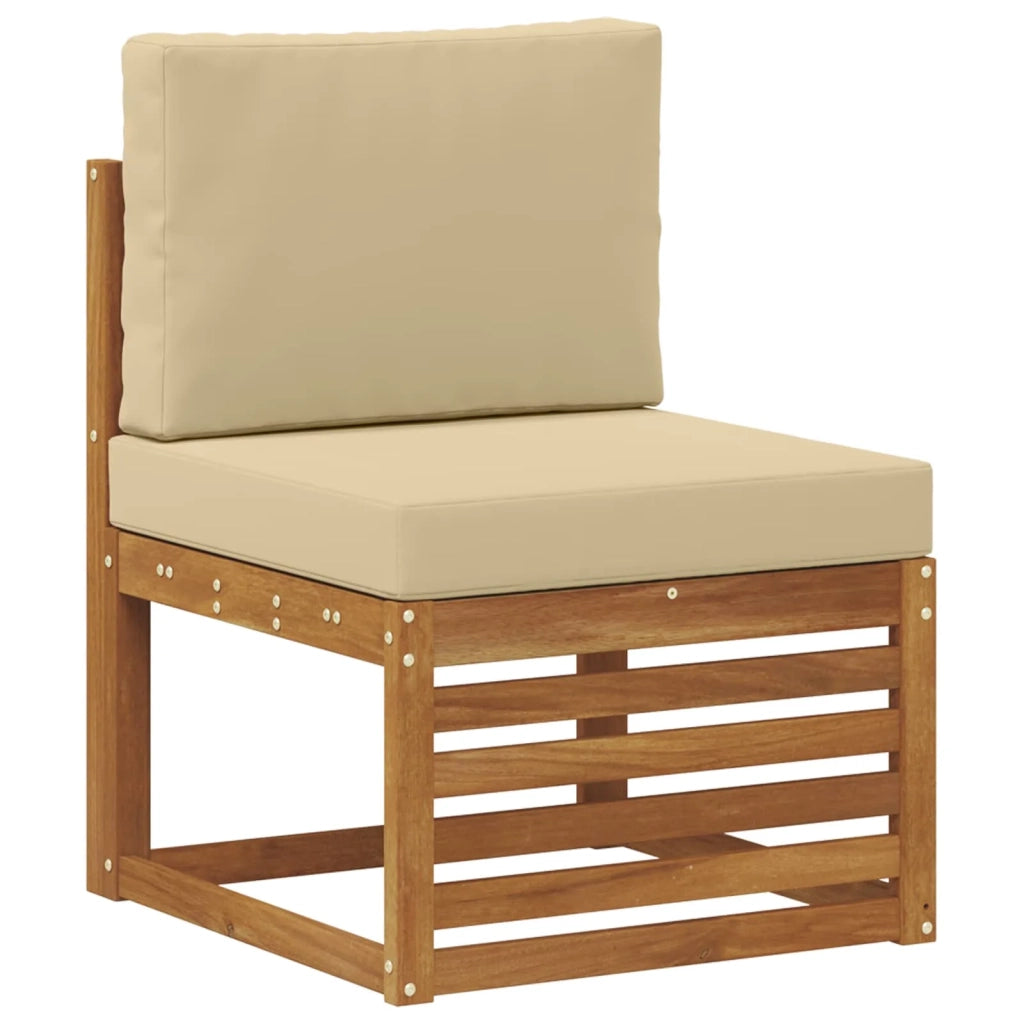 Set di divani da esterno con cuscino 6 Pezzo Naturale e Beige 3375453