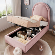 letto imbottito velluto rosa 90 x 200 cm