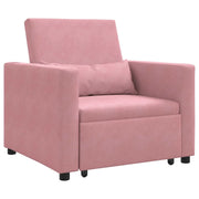 Divano letto | Sof¨¤ letto | Letto singolo estraibile singolo con ruote Rosa chiaro Velluto