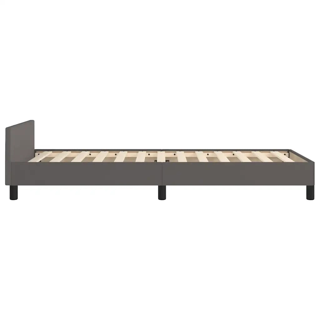 Giroletto con Testiera senza Materasso-Struttura Letto Grigio 90x190 cm