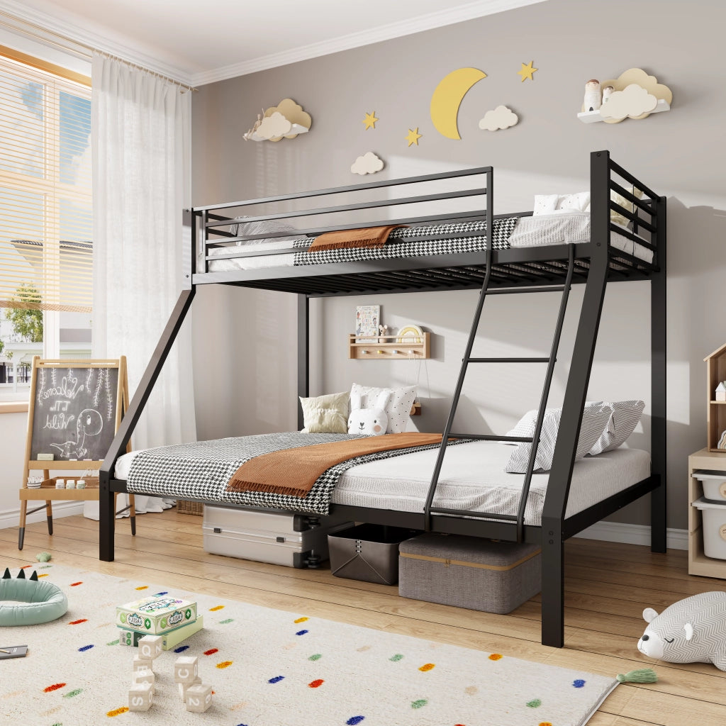 letto a castello metallo nero 146 x 204.5 cm