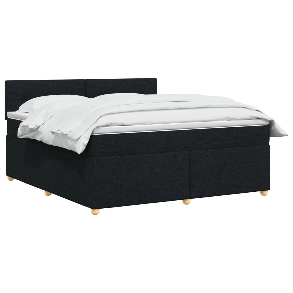 Letto box spring con materasso Nero 140 x 190 cm Tessuto 3450953