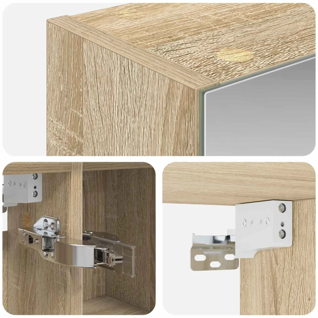 Mobiletto per specchio da bagno Rovere Sonoma 80 x 14.5 x 70 cm 889113