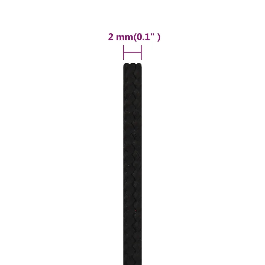 Corda da Lavoro Nera 2 mm 250 m in Poliestere 152795