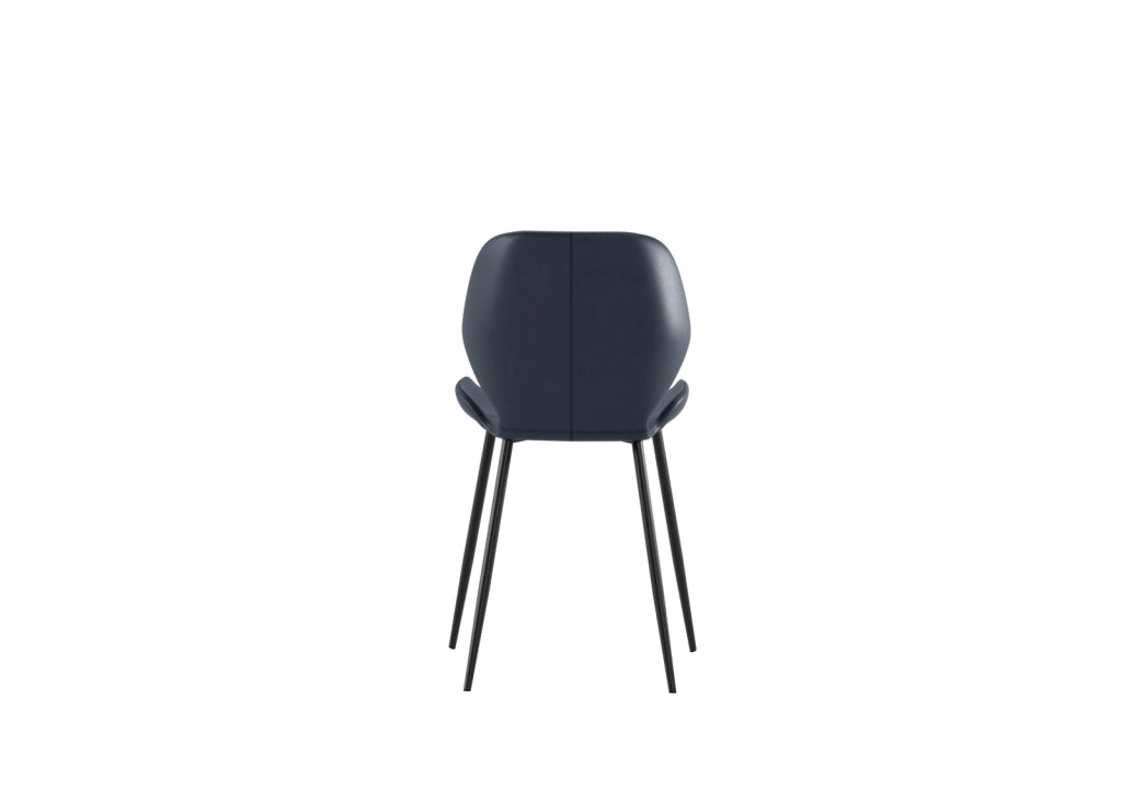 Sedia da pranzo Diana con seduta in soft-touch petrolio e gambe in metallo nero, design vintage moderno - Sedia living di alta qualità