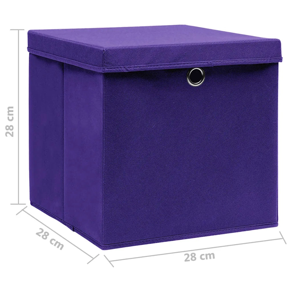 Contenitori con Coperchi 10 pz 28x28x28 cm Viola CFW9332993