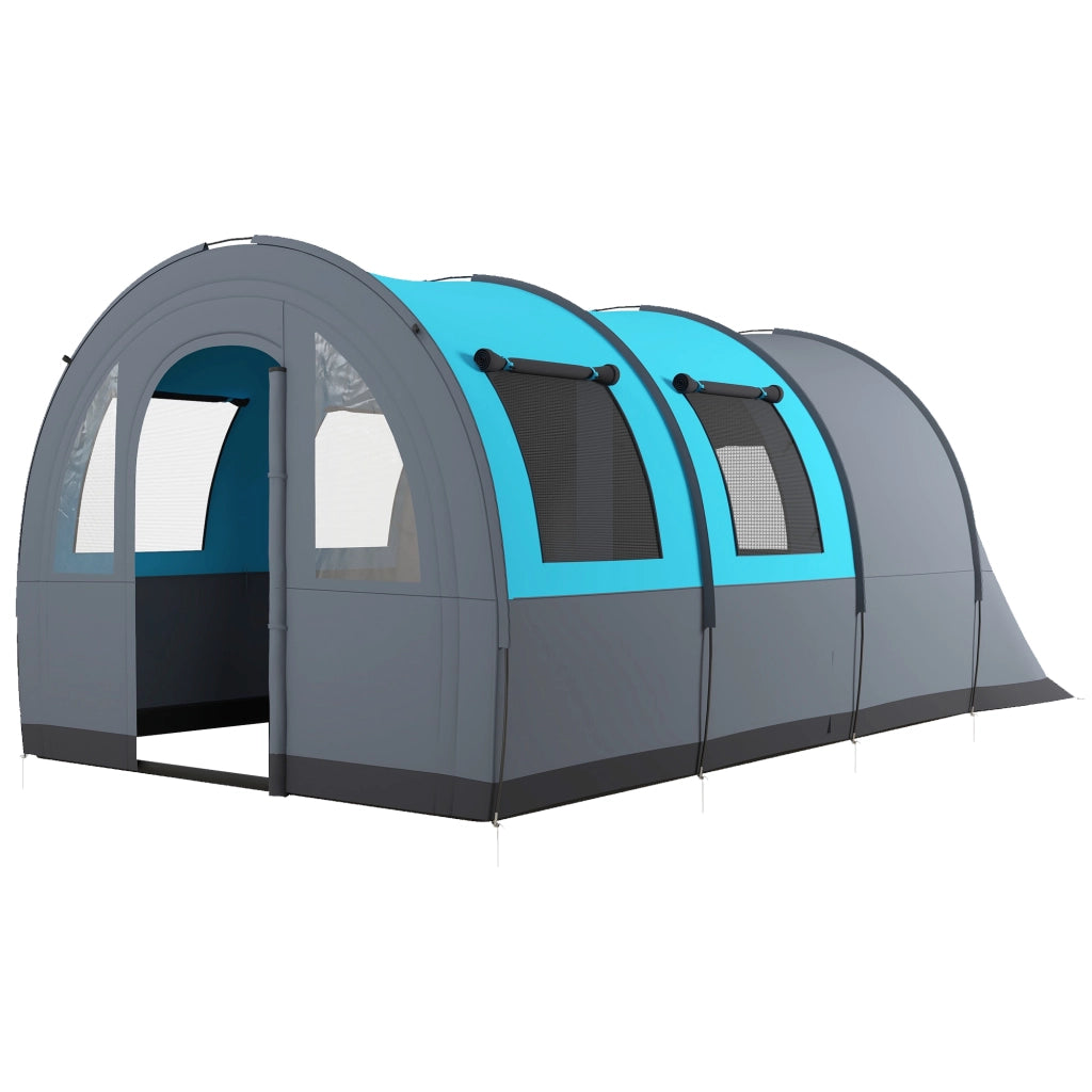 Tenda da Campeggio 3 Posti ¨C Minimal ¨C Grigio e Blu, 480x260x200 cm