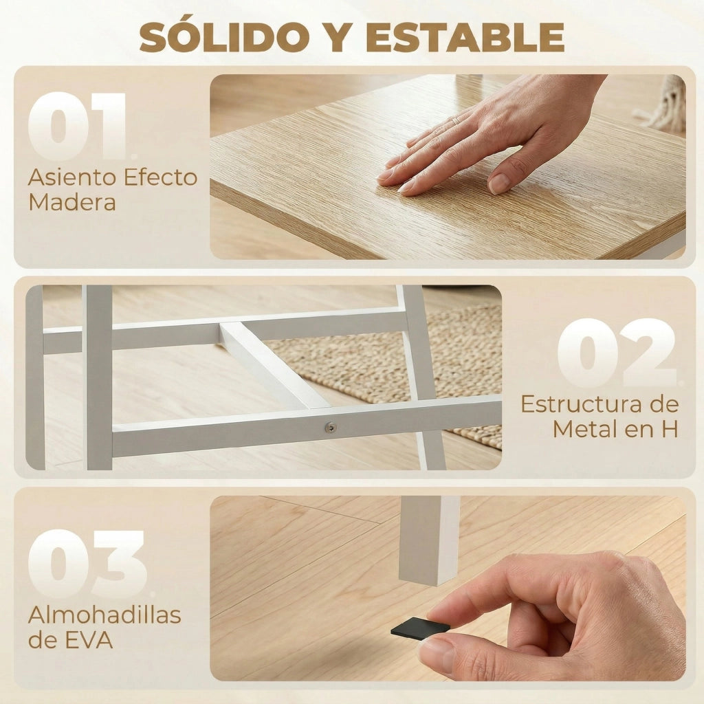 Set 2 Sedie da Pranzo ¨C Xylo ¨C Struttura Metallo Schienale Inclinato Naturale