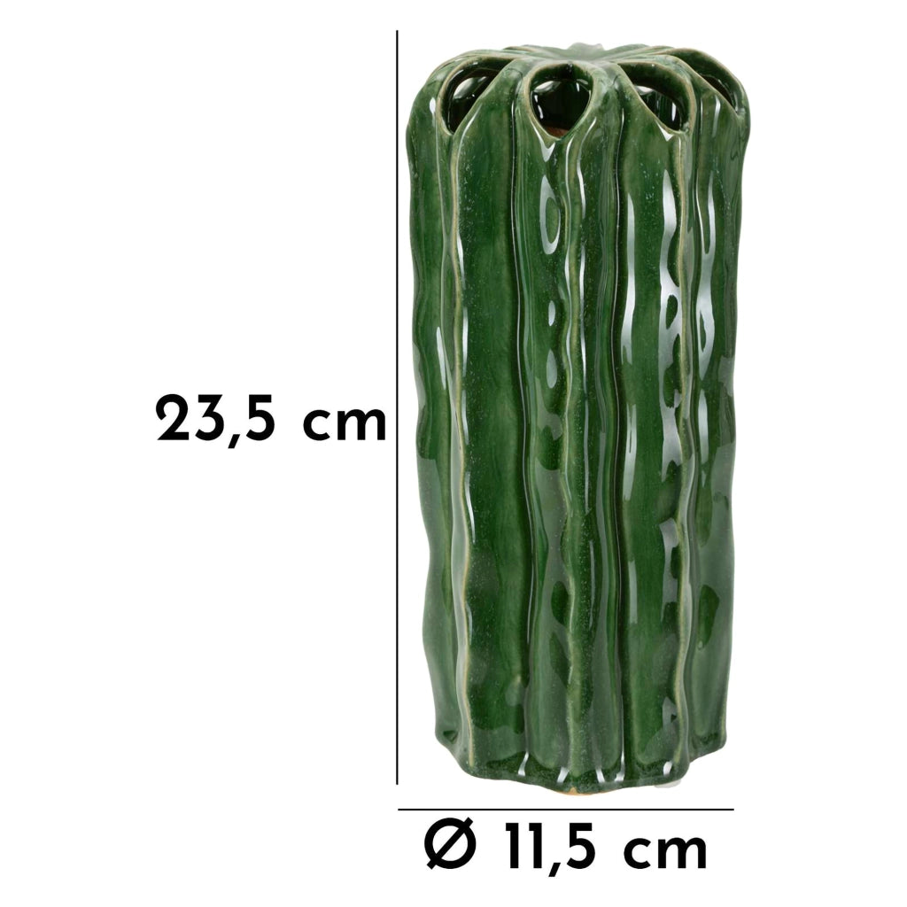 Basi, Vaso Disegno con Cactus, Verde