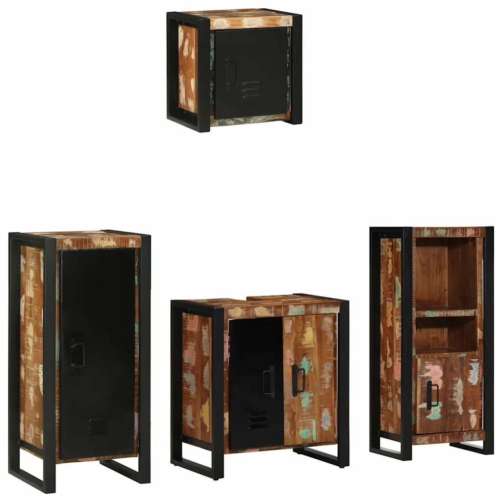 Set di mobili per il bagno 4 pcs Legno Recuperato Massello 3305641