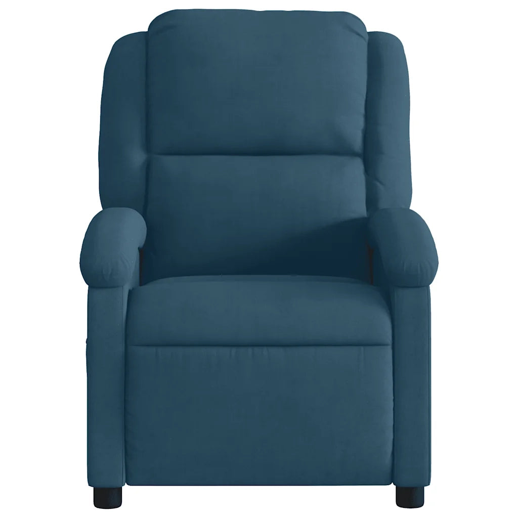 Poltrona Reclinabile Blu in Velluto 371807