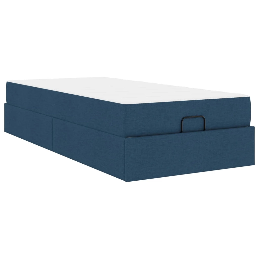 Letto singolo | Letto per adulti | Struttura letto con materasso 2 pcs Blu Tessuto