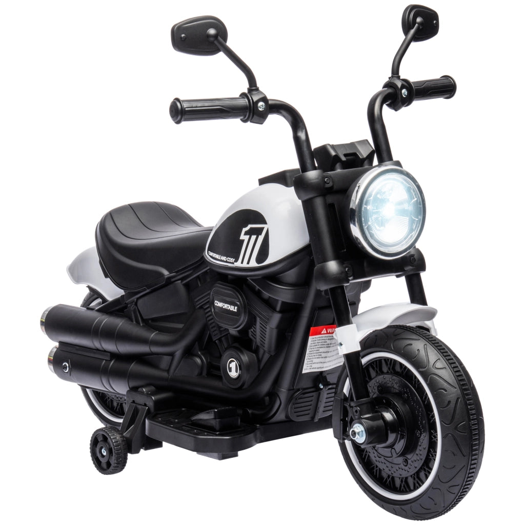Moto Elettrica per Bambini 6V ¨C Xylo ¨C Bianca con Faro LED 18-36 Mesi