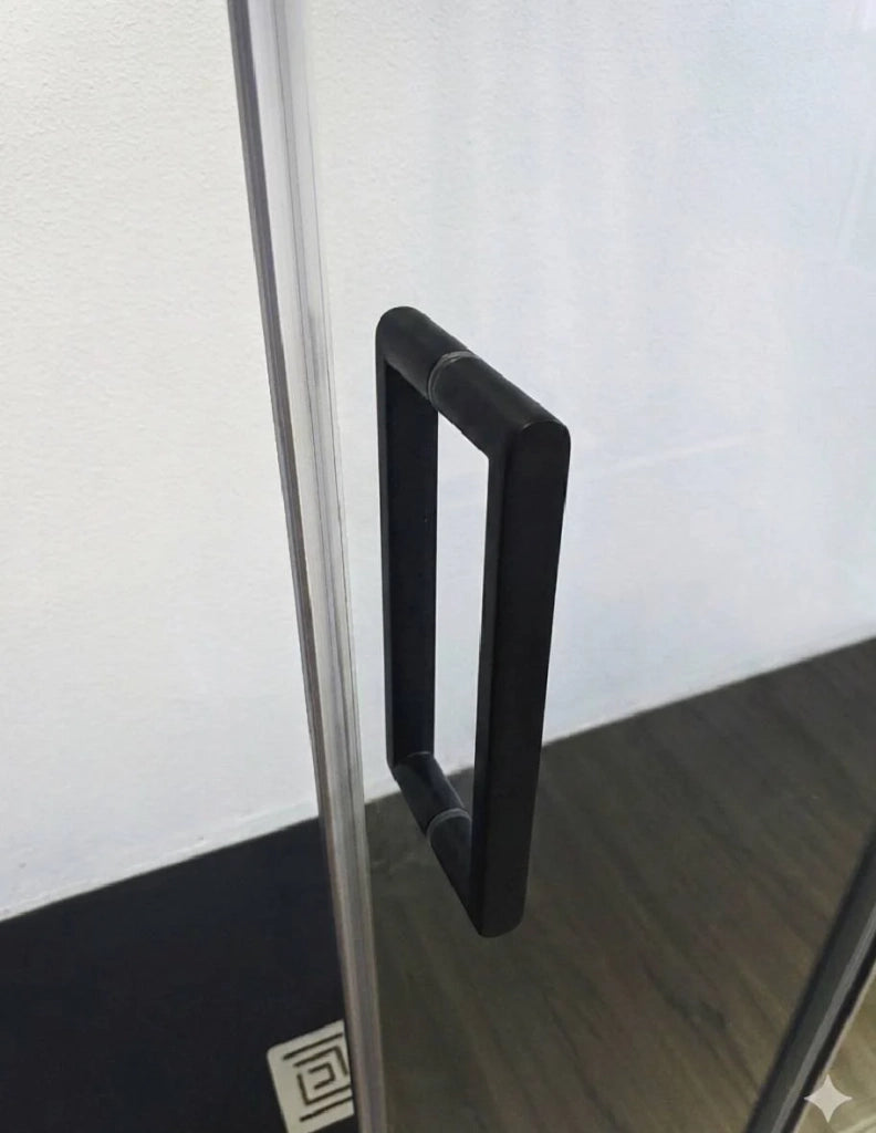 Porta doccia scorrevole 1+1 CIRENE (KENNA) Walk-in 155 cm Profilo Nero